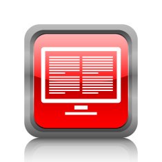 Computer Monitor icon on a square button N18