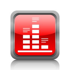 Bar Graph icon on a square button N50