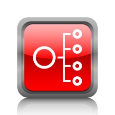 Organization Chart icon on a square button N9