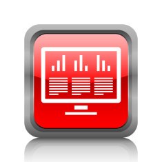Computer Monitor icon on a square button N19