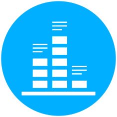 Bar Graph icon on a round button N110