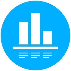 Bar Graph icon on a round button N111