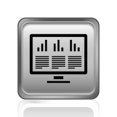 Computer Monitor icon on a square button N21