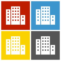 Office Building icon on square buttons N11