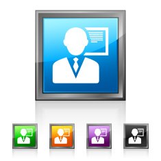 Businessman icon on square buttons N29