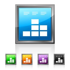 Bar Graph icon on square buttons N36