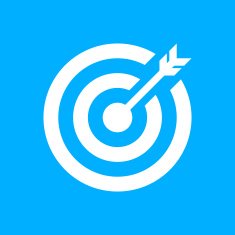 Target icon on a blue background N7