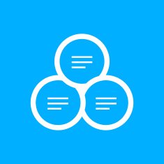Venn Diagram icon on a blue background N4