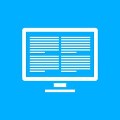 Computer Monitor icon on a blue background N8