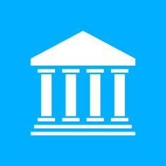 Bank icon on a blue background N8