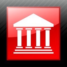 Bank icon on a square button N25