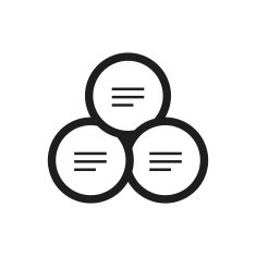 Venn Diagram icon on a white background N22