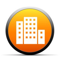 Office Building icon on a round button N41