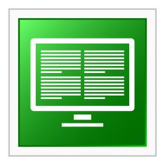 Computer Monitor icon on a square button N24
