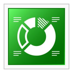 Donut Chart icon on a square button N24