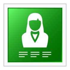 Businesswoman icon on a square button N16