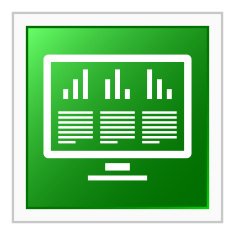 Computer Monitor icon on a square button N25