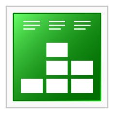 Bar Graph icon on a square button N60