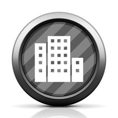 Office Building icon on a round button N42