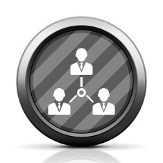 Leadership icon on a round button N8