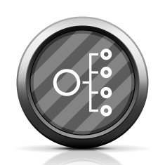 Organization Chart icon on a round button N24