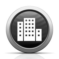 Office Building icon on a round button N43