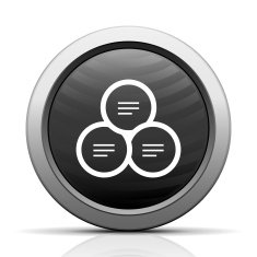 Venn Diagram icon on a round button N34