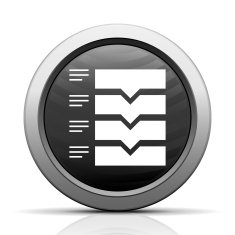 Flowchart icon on a round button N105