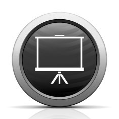Projector Screen icon on a round button N30