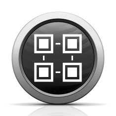 Flowchart icon on a round button N106