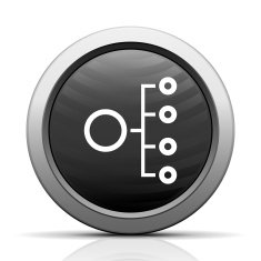 Organization Chart icon on a round button N25