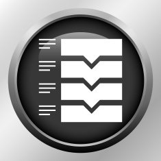 Flowchart icon on a round button N107