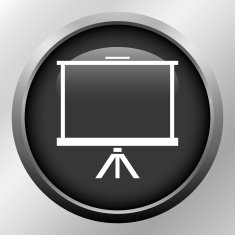 Projector Screen icon on a round button N32