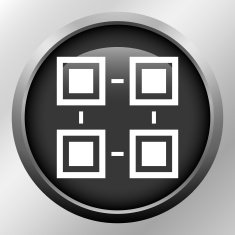 Flowchart icon on a round button N108 free image download