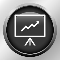 Projector Screen icon on a round button N33