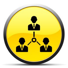 Leadership icon on a round button N11