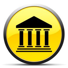 Bank icon on a round button N54