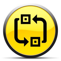 Conveyor icon on a round button N27