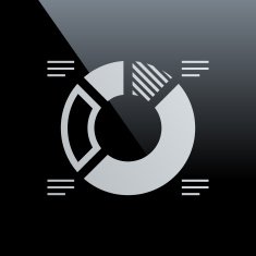 Donut Chart icon on a black background N11