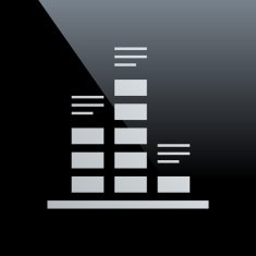 Bar Graph icon on a black background N30
