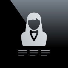 Businesswoman icon on a black background N9