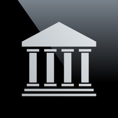 Bank icon on a black background N13