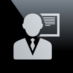 Businessman icon on a black background N27