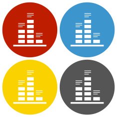 Bar Graph icon on circle buttons N23