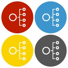 Organization Chart icon on circle buttons N5