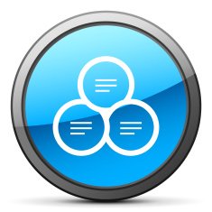 Venn Diagram icon on a round button N37