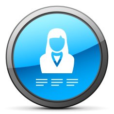 Businesswoman icon on a round button N37