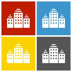 Office Building icon on square buttons N13