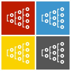 Flowchart icon on square buttons N30
