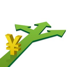 Yen symbol on crossing white background N2